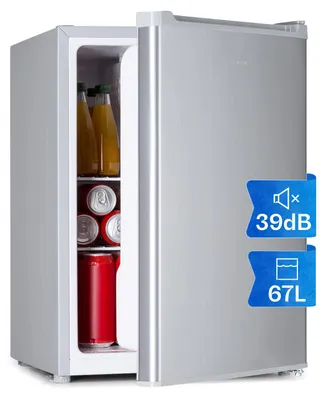 Produktbild von Klarstein Mini Kühlschrank, Retro Mini-Kühlschrank mit Gefrierfach, 67 Liter Getränkekühlschrank Klein & Kompakt, Kleiner Kühlschrank mit Herausnehmbaren Ablagen, Indoor/Outdoor Kühlschrank Leise