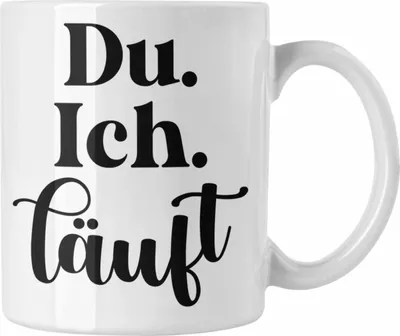 Produktbild von Trendation - Du Ich Läuft Tasse Geschenk für Paare Freundin Freund Liebe Geschenkidee für Sie Ihn Partner (Weiß)