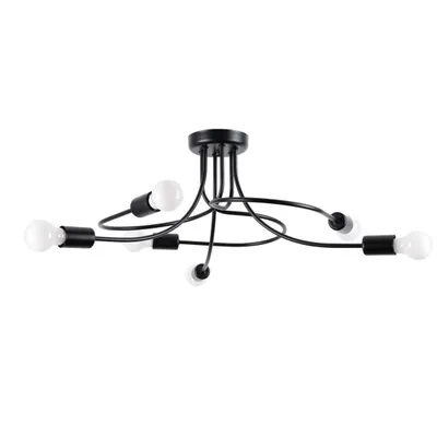 Zdjęcie produktu dla Żyrandol LEVAR 6 czarny 6xE27 15W stal 29x66x69cm Sollux Lighting