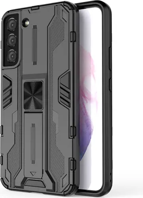 Produktbild von Galaxy S22+ 5G Hülle, Dual Layer PC TPU Bumper Stoßfest Ständer Schutzhülle für Samsung Galaxy S22 Plus 5G Schwarz