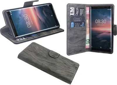 Produktbild von Nokia 8 Sirocco Handyhülle Tasche Flip Case Smartphone Schutzhülle Anthrazit