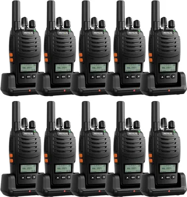 Produktbild von Retevis H777D Walkie-Talkies mit LCD-Bildschirm, PMR446 Funkgeräte, Typ-C-Ladung, 1200 mAh, VOX, Notfallalarm für Lager, Hotels (10er-Pack)