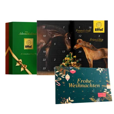 Produktbild von 2er Weihnachtskalender Set – Effol Adventskalender 2026 Pferd & Reiter + DOUG Tisch-Advent kalender