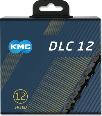 Produktbild von KMC DLC12 WAXED Fahrradkette 12-fach Schwarz - Gewachste Kette mit Diamantbes...