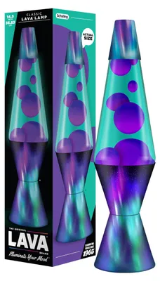 Produktbild von LAVA® - Lava Lampe Aurora Borealis 2047, lila wachs, blaugrüne flüssigkeit, deko