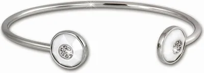 Produktbild von Amello Armreifen Edelstahl Keramik Rund silber weiß Damen Schmuck ESAX24W5