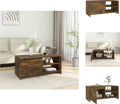 Zdjęcie produktu dla vidaXL Stolik kawowy dąb wędzony 102x50x45 cm materiał drewnopochodny - Stoliki kawowe