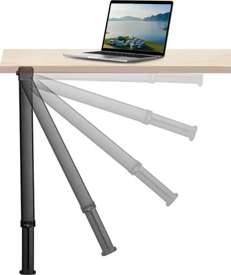 Produktbild von Faltbare Teleskop-Tischbeine, höhenverstellbar von 21,3 bis 36,6 Zoll, langlebige Aluminiumlegierung, Schwarz