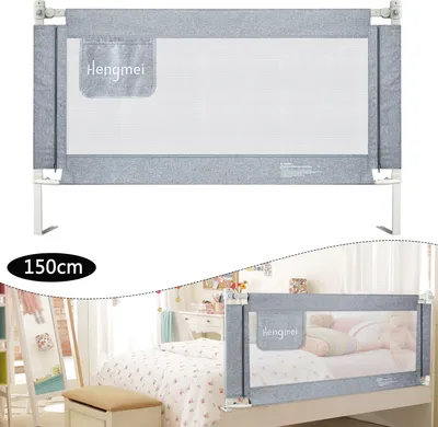 Produktbild von NAIZY barierka do łóżka dziecięcego 150 cm - barierka z regulacją wysokości do łóżka rodzinnego i łóżeczka dziecięcego, zabezpieczenie przed wypadnięciem z łóżka