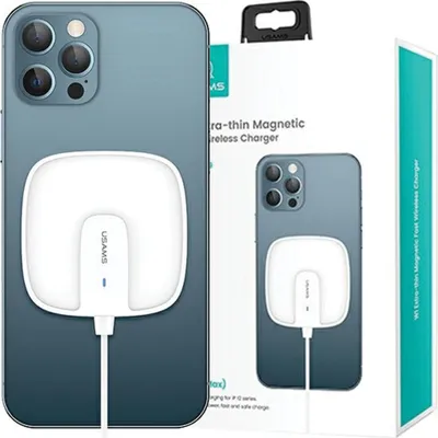 Produktbild von Usams Charge. Induktiv Us-Cd159 Magnetisch W1 15W Extra-Dünn Iphone 12 Serie Weiß/Weiß Cd159Dz02