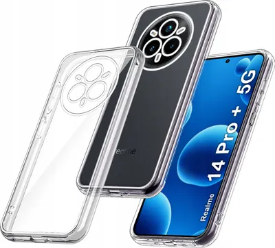 Zdjęcie produktu dla Etui Bezbarwne do Realme 14 Pro+ Plus 5G WZMACNIANE CLEAR CASE 2MM + Szkło