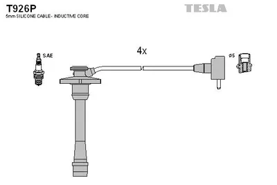 Zdjęcie produktu dla TESLA T926P Zestaw przewodów zapłonowych Zestaw przewodów zapłonowych do TOYOTA COROLLA Liftback (E11) COROLLA Compact (E11) Corolla Estate (E11) COROLLA (E11)