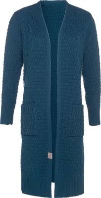 Produktbild von Knit Factory Jaida Lange Strickjacke - Petrol - 40/42