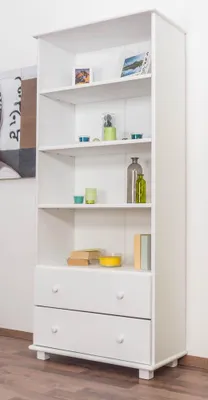 Produktbild von Regal - 80 cm breit, Kiefer Holz-Massiv, Farbe: Weiß