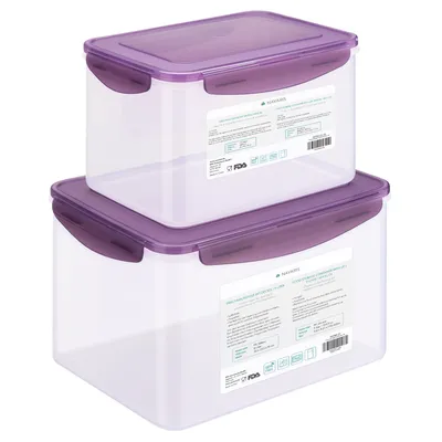 Produktbild von Navaris 2x Frischhaltedose Dose 9 l & 4,8 l - Behälter mit Deckel - Set Vorratsdose Box für Lebensmittel - Aufbewahrung Frischhaltebox Kunststoff