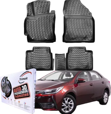 Produktbild von Trimak Autofußmatten kompatibel mit Toyota Corolla 2013-2018 (E160) Auto Allwetter Gummimatten