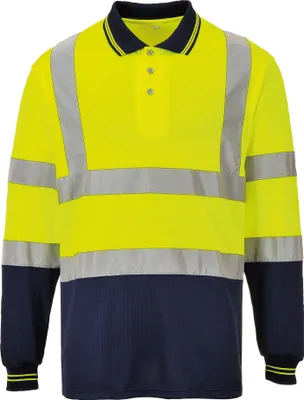 Immagine prodotto di Polo Hi-Vis 2-Tone a maniche lunghe Portwest Uomo RW5447 (L) (Giallo/Navy)