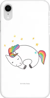 Produktbild von Mr. & Mrs. Panda Iphone XR Handyhülle Einhorn Nacht - Weiß - Geschenk, Freundin, Handy Case, Einhörner, Premium Kunststoff, Unicorn, Traum, Träume