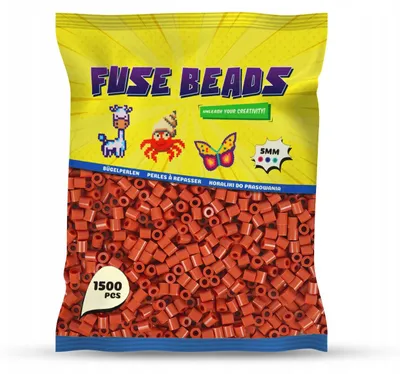 Zdjęcie produktu dla Koraliki do prasowania brązowe 1500 szt. Midi 5 mm – prasowanki Benny Beads, jednokolorowe koraliki termiczne