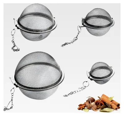 Produktbild von 4 Stück Gewürzbehälter, Gewürzsieb, Gewürzkugel zum Kochen, für Gewürze und Tee, Teesieb, große Gewürzsäckchen, lose Teebälle aus Edelstahl, Gewürzbeutel, Gewürzboxen, Gewürzfilter, wiederverwendbares Gewürznetz