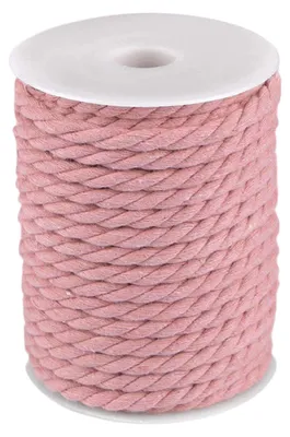 10m Baumwollseil 12 mm gedreht Baumwollschnur Naturseil rosa