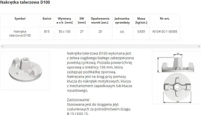 Produktbild von D100 Scheibenmutter - Sl S00085
