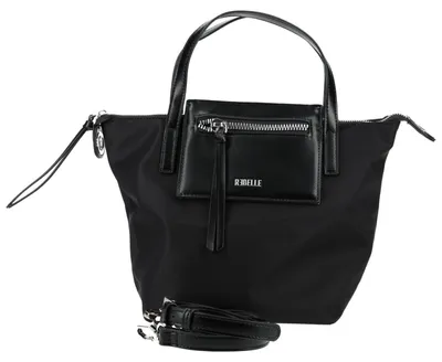 Produktbild von Strapazierfähige Nylon Handtasche 22x31x15 cm mit Reißverschluss, Tragehenkel, Schulterriemen und Fronttasche