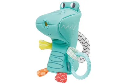 Produktbild von Fehn 050073 Gie-Krokodil - Stoff-Giekanne in Tierform mit Greifring - fr Abwechslung beim Baden und frhlichen Wasser-Spielspa - fr Babys und Kinder ab 0+ Monaten