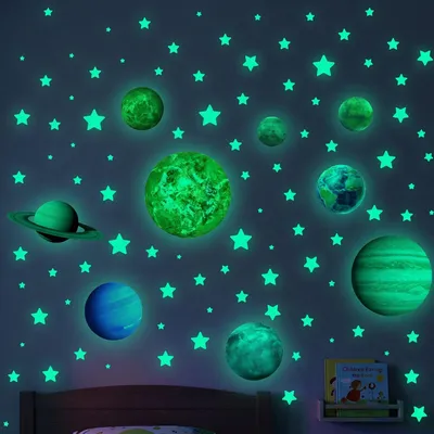 Produktbild von Phosphoreszierende, selbstklebende Wandaufkleber mit Planeten aus dem Sonnensystem