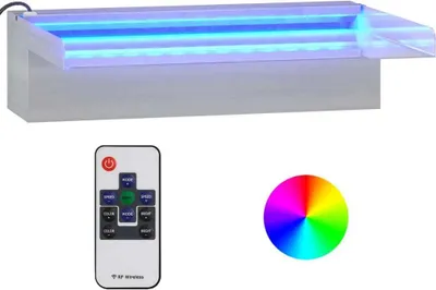 Immagine prodotto di vidaXL Elemento a cascata con LED RGB in acciaio inox 30 cm