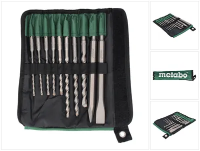 Produktbild von Bohrer-/Meißelsatz SDS-plus 10tlg. Rolltasche Metabo