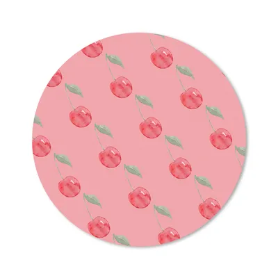 Produktbild von MuchoWow® Mauspad Mousepad Kirschen - Aquarell - Rosa 30x30 cm - Mousepads - Maus Mat - Pad - Mausunterlage - Tischunterlage - Schreibtischmatten