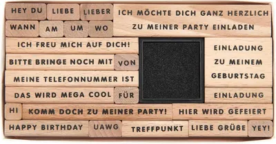 Produktbild von Stempelset Einladung zum Geburtstag FSC100%
