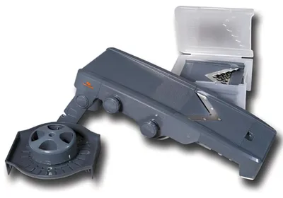 V-Mandoline, Edelstahl, Grau, 1 Stück, Anti-Rutsch