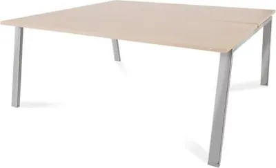 Produktbild von Mehrfacharbeitstisch Blanca BxTxH 180x163x73cm Gestell verchromt Platte Melamin buche