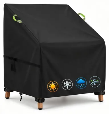 Image de Housse de protection pour chaise de jardin, imperméable, en Oxford 420D, dimensions 80x85x60/90 cm