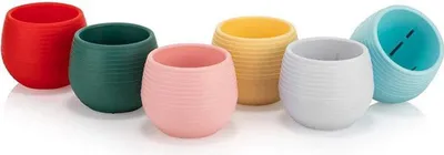 Image de Elvan Pots de fleurs avec drainage 1,3 L pour cactus, plantes succulentes, fleurs et plantes - lot de 7 couleurs