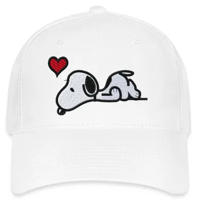 Produktbild von Spreadshirt Peanuts Snoopy Liebe Herz Love Stick Geschenkidee Flexfit Cap, L/XL (Caps), Weiß