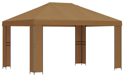 Produktbild von Pavillon 4 x 3 m Beige Polyester und Stahl 190 gsm