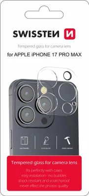 Zdjęcie produktu dla Swissten – hartowane szkło obiektywu aparatu iPhone 17 Pro Max