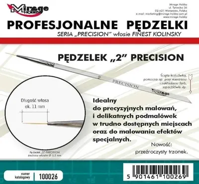 Zdjęcie produktu dla Pędzelek Precision Kolinsky 2 - Mirage Hobby