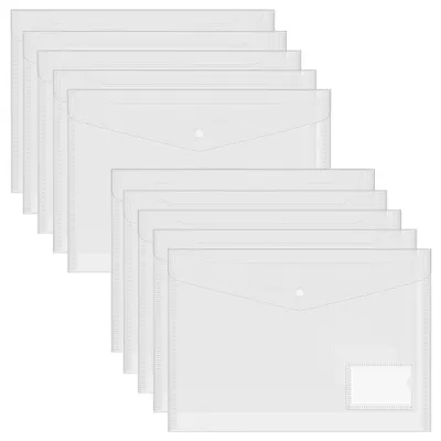 Produktbild von 10 transparente A4-Dokumentenmappen mit Etikettenfach, wasserdicht