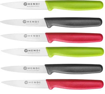 Produktbild von 6 x Gemüsemesser Spitz Bunt 180mm Chrom-Molybdän-Vanadium Edelstahl HENDI