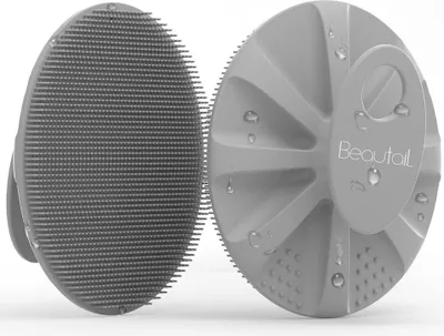 Image de Brosse corps en silicone Brosse de bain Brosse de douche Brosse exfoliante Poils doux Gris