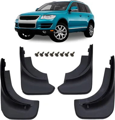 Produktbild von Schmutzfänger 4er-Set mit Befestigungssatz - passend für VW Touareg I 7L 02-2010