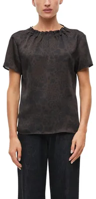 Produktbild von s.Oliver Damen Bluse – Regular Fit, Satin, Faltenausschnitt