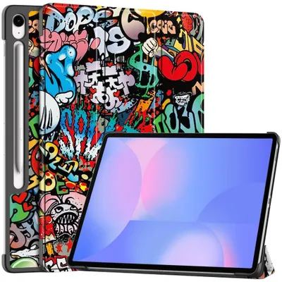 Produktbild von Samsung Galaxy Tab S10 FE Plus Hülle - Coverup Tri-Fold Ständer Klapphülle mit Schlaf/Wach-Funktion - Graffiti