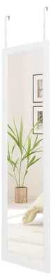 Produktbild von Wandspiegel 33x119cm unbrechbar Garderobenspiegel Flurspiegel Hängespiegel mit Haken Weiß