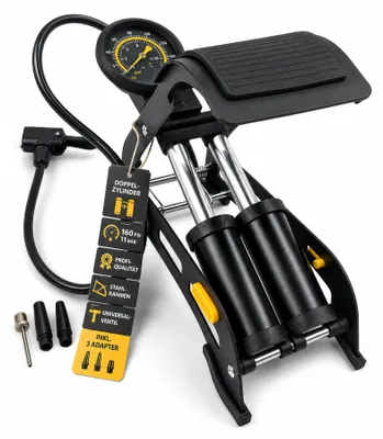 Produktbild von Pitlane Performance Fahrradpumpe mit Doppelzylinder und Manometer