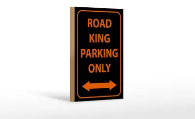 Produktbild von Holzschild Hinweis 12x18cm road king parking only